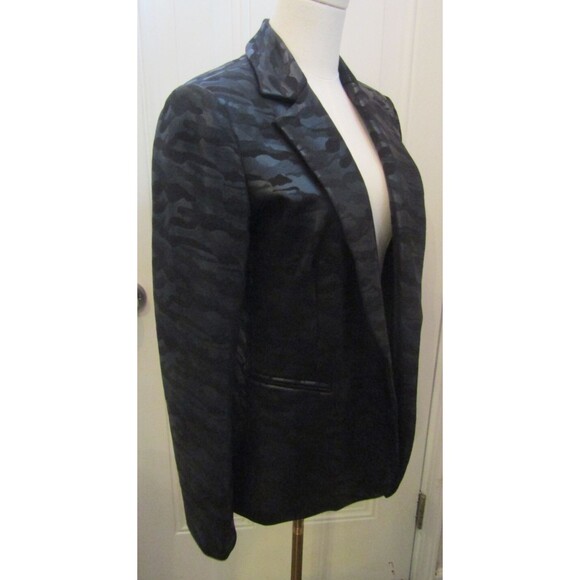 Insight New York Suit 2 Piece Pants Jacket Black Camo Scuba Blazer Womens Size 6 - Picture 7 of 13